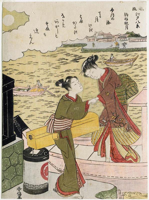 Autumn Moon at Komagata (Komagata shûgetsu), from the series Eight Fashionable Views of Edo (Fûryû Edo hakkei)