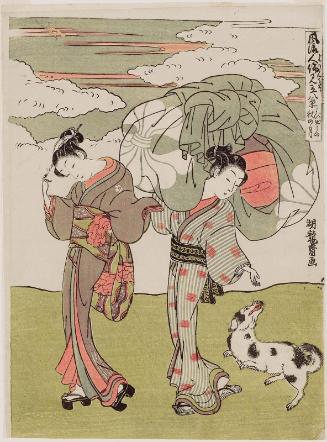 Autumn Moon of the Courtesan on Call (Yobidashi no aki no tsuki), from the series Eight Views of Fashionable Human Relations (Fûryû jinrin mitate hakkei)