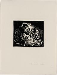 Feeding the Baby at Night (Yoru no junyû), from the series Traveling to the Homeland (Sokoku e no tabi), also called Refugees