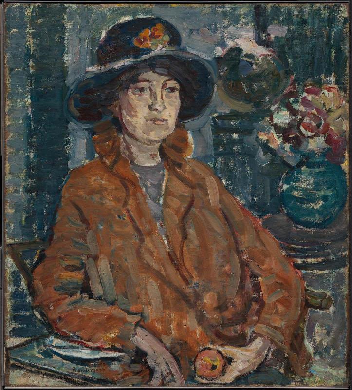 Woman in Brown Coat