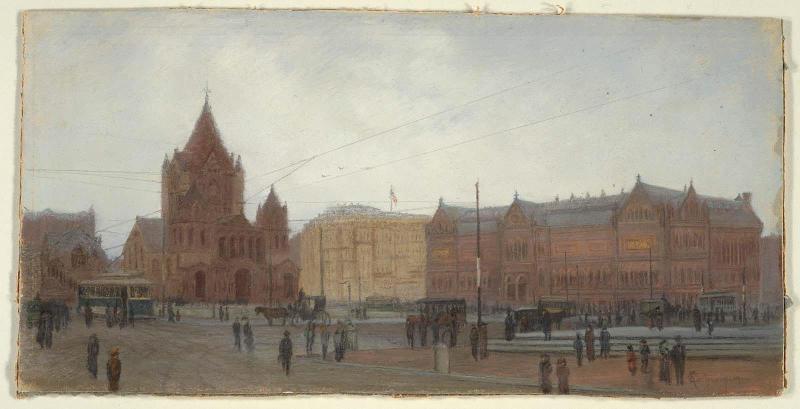 Copley Square with Trinity Church and the Old Museum