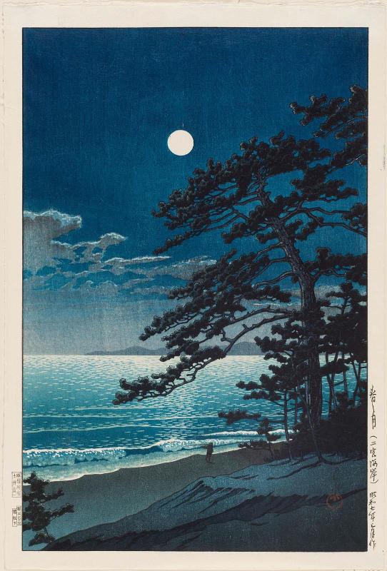 Spring Moon at Ninomiya Beach (Haru no tsuki [Ninomiya kaigan])
