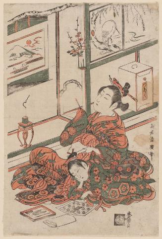 Courtesan Writing and Kamuro Reading