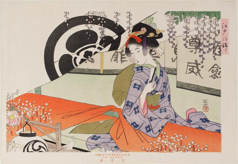Wisteria Blossoms, from the series Brocades of Edo (Edo no nishiki)