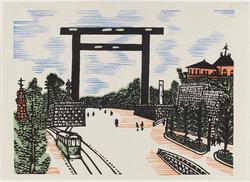 Great Torii Gate at Kudan (Kudan ô-torii), from the series Recollections of Tokyo (Tokyo kaiko zue)