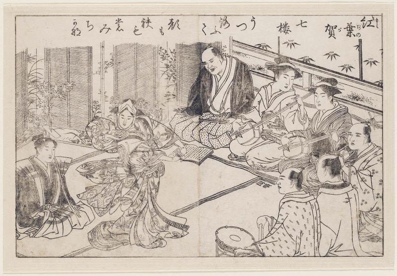 Momiji no ga, illustration 7 from the book Ehon Biwa no umi, vol. I