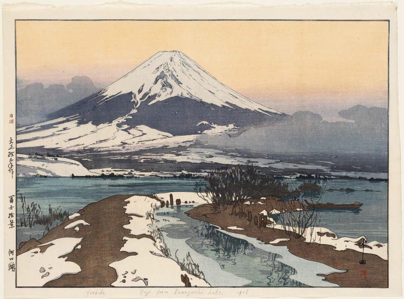 Fuji from Kawaguchi Lake (Kawaguchi-ko), from the series Ten Views of Mount Fuji (Fuji jukkei)
