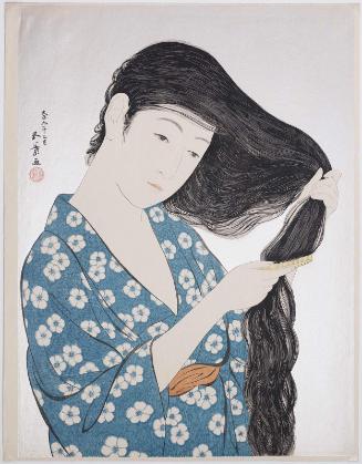 Woman Combing Her Hair