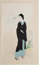 A Beautiful Woman at Tsukiji Akashi-chô, Kawagishi