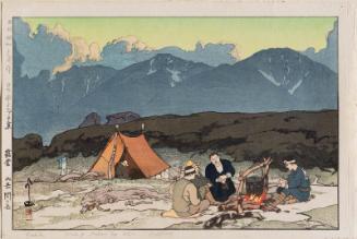 Camping: Mount Kitadake and Mount Ainodake (Roei, Kitadake Ainodake), from the series Southern Japan Alps (Nihon Minami Arupusu shû)