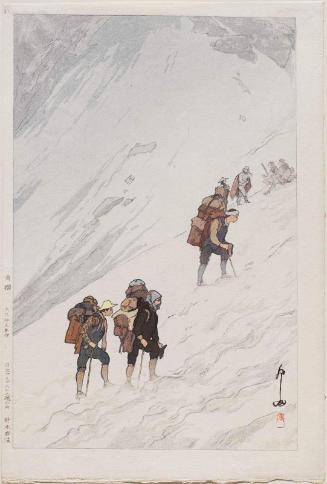 Snowy Ravine at Harinoki (Harinoki sekkei), from the series Twelve Scenes in the Japan Alps (Nihon Arupusu jûni dai no uchi)