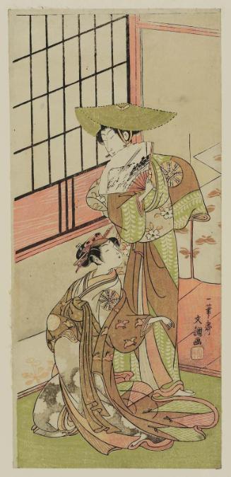 Actors Nakamura Tomijûrô I as Izaemon and Nakamura Noshio I as Yûgiri