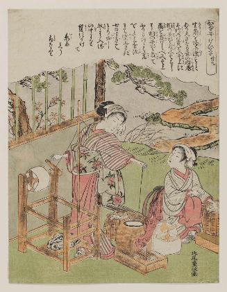 No. 9, from the series Silkworm Cultivation (Kaiko yashinai gusa)