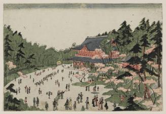 Perspective Picture of Cherry-blossom Viewing at Kan'ei-ji Temple, Tôeizan, Ueno