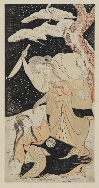 Actors Nakamura Utaemon I as Karashi Baba and Yoshizawa Sakinosuke III as Shirotae