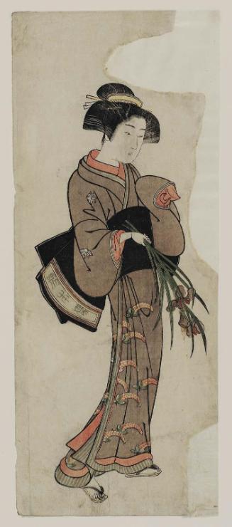 Young Woman Holding Iris