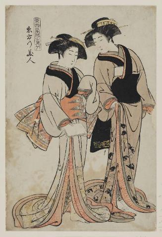 Beauties of the Eastern Quarter (Tôhô no bijin), from the series Beauties of the East, West, North and South (Tôzainanboku no bijin)
