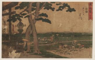 No. 27 - Kakegawa: Akibayama Fork (Kakegawa, Akibayama betsudô), from the series The Tôkaidô Road - The Fifty-three Stations (Tôkaidô - Gojûsan tsugi), also known as the Reisho Tôkaidô