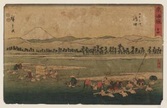 No. 24 - Shimada: The Ôi River (Shimada, Ôigawa), from the series The Tôkaidô Road - The Fifty-three Stations (Tôkaidô - Gojûsan tsugi), also known as the Reisho Tôkaidô