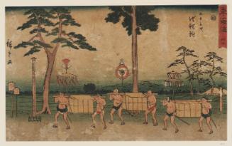 No. 40 - Chiryû, from the series The Tôkaidô Road - The Fifty-three Stations (Tôkaidô - Gojûsan tsugi), also known as the Reisho Tôkaidô