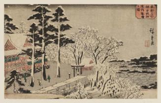 Clear Weather after Snow in the Precincts of the Kanda Myôjin Shrine (Kanda Myôjin keidai yukibare no zu), from the series Famous Places in the Eastern Capital (Tôto meisho)