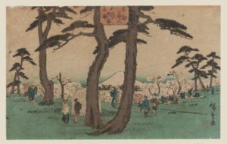 Cherry Blossoms in Full Bloom at Asuka Hill (Asukayama hanazakari), from the series Famous Places in the Eastern Capital (Tôto meisho)