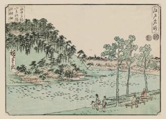 The Nagata Riding Grounds, the Sannô Shrine, and the Paulownia Plantation at Tameike (Nagata-no-baba Sannô no yashiro Tameike kiribatake), from the series Famous Places in Edo (Edo meisho)