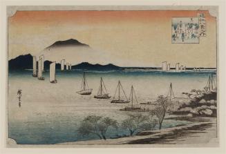 Returning Sails at Yabase (Yabase kihan), from the series Eight Views of Ômi (Ômi hakkei no uchi)