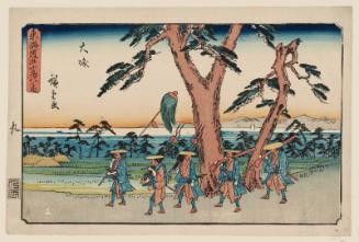 Ôiso, from the series The Fifty-three Stations of the Tôkaidô Road (Tôkaidô gojûsan tsugi no uchi), also known as the Gyôsho Tôkaidô