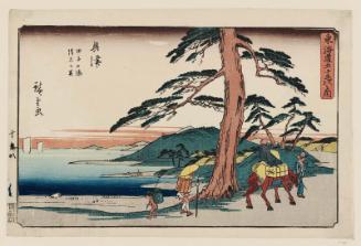 Okitsu: Tago Bay and Kiyomigaseki (Okitsu, Tago no ura, Kiyomigaseki), from the series The Fifty-three Stations of the Tôkaidô Road (Tôkaidô gojûsan tsugi no uchi), also known as the Gyôsho Tôkaidô