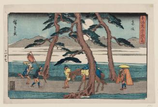 Akasaka, from the series The Fifty-three Stations of the Tôkaidô Road (Tôkaidô gojûsan tsugi no uchi), also known as the Gyôsho Tôkaidô