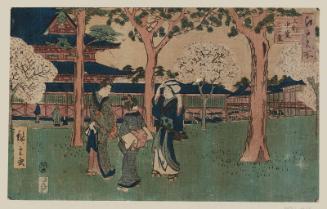 The Central Hall and the Double Hall at Ueno (Ueno Chûdô Futatsudô), from the series Famous Places in Edo (Edo meisho)