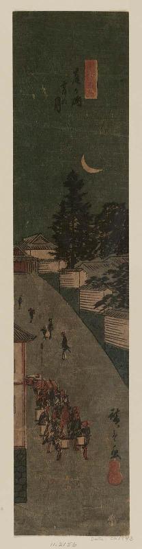 Moonlit Night at Kasumigaseki (Kasumigaseki yoi no tsuki), cut from one sheet of the harimaze series Famous Places in the Eastern Capital (Tôto meisho)