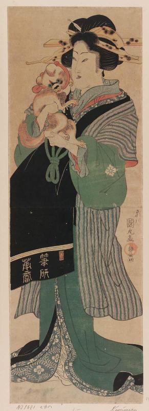 Courtesan Holding a Pekinese Dog