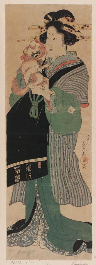 Courtesan Holding a Pekinese Dog