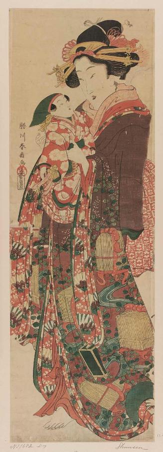 Standing Beauty Holding a Doll