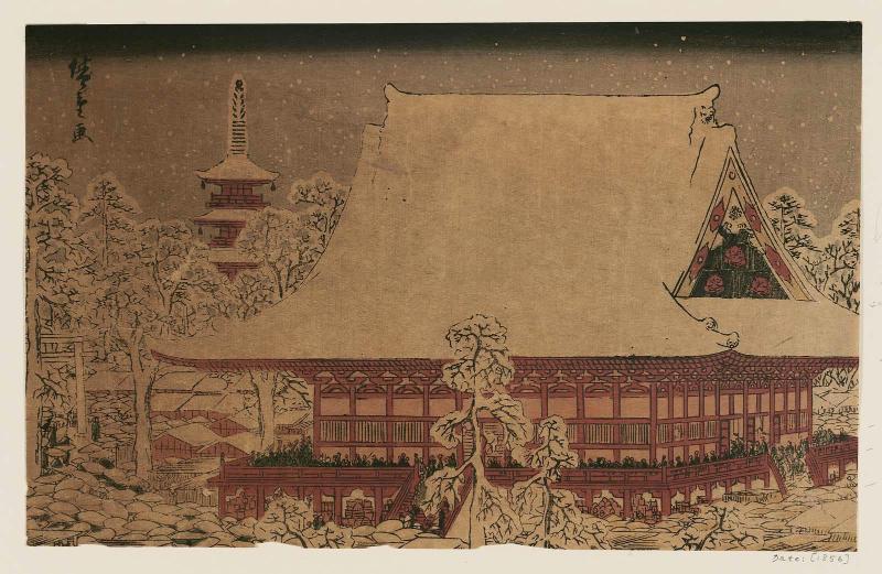 Year-end Fair at Kinryûzan Temple in Asakusa (Asakusa Kinryûzan toshi no ichi), from the series Famous Places in the Eastern Capital (Tôto meisho)