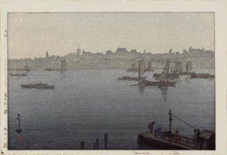 Sumida River, Mist (Sumidagawa, kiri), from the series Twelve Scenes of Tokyo (Tôkyô jûni dai no uchi)