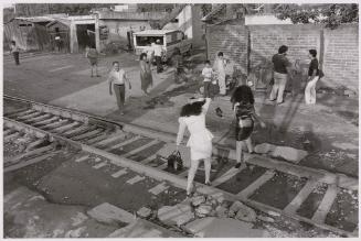 Jalisco (near Guadalajara) Mexico 1994 (Street Scene, People and Train Tracks)