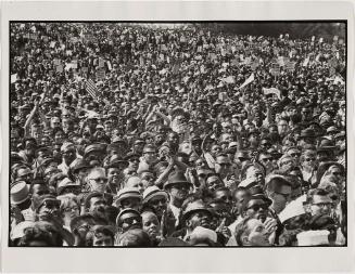 Enthusiastic march participants as King speaks, Washington, D.C., 1963