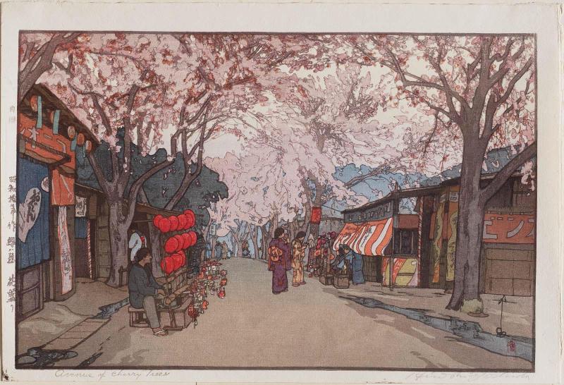 Avenue of Cherry Trees (Hanazakari [Cherry Trees in Full Bloom]), from the series Eight Scenes of Cherry Blossoms (Sakura hachidai)