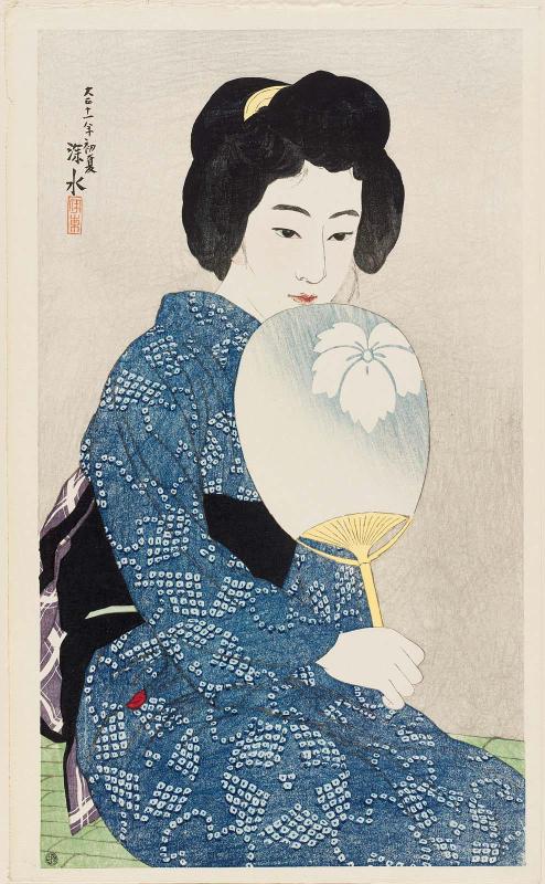 Woman in Cotton Kimono (Yukata), from the series Twelve New Figures of Beauties (Shin bijin juni sugata)