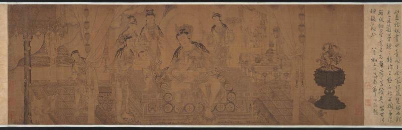Mahaprajapati or Kalidimu Guizi Mushen (Hariti, Goddess of Easy Delivery, Giver and Protector of Children) nursing the infant Buddha