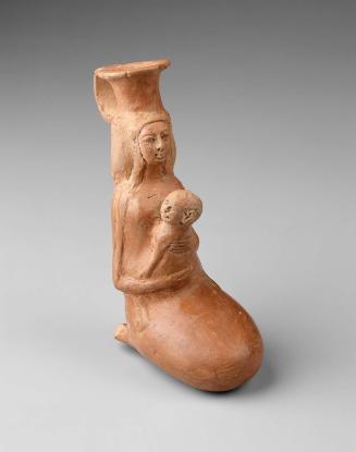 Figure vase in the form of a woman and child