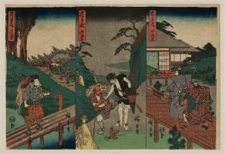 Act IV (Yodanme), Act V (Godanme), and Act VI (Rokudanme), from the series The Storehouse of Loyal Retainers (Chûshingura)