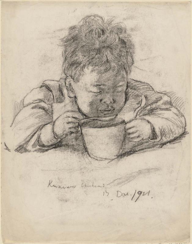 The Artist's Son, with Cup and Spoon