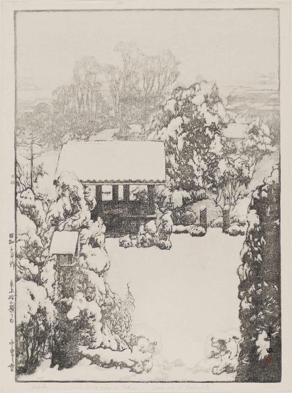 Snow at Nakazato (Nakazato no yuki), from the series Twelve Scenes of Tokyo (Tôkyô jûni dai no uchi)