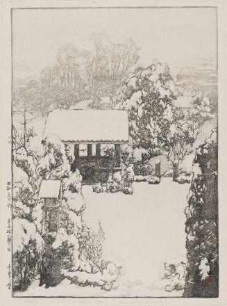 Snow at Nakazato (Nakazato no yuki), from the series Twelve Scenes of Tokyo (Tôkyô jûni dai no uchi)