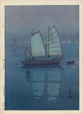 Sailboats: Night (Hansen, yoru), from the series Inland Sea (Seto Naikai shû)