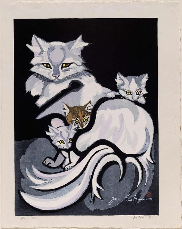 Cat and Three Kittens